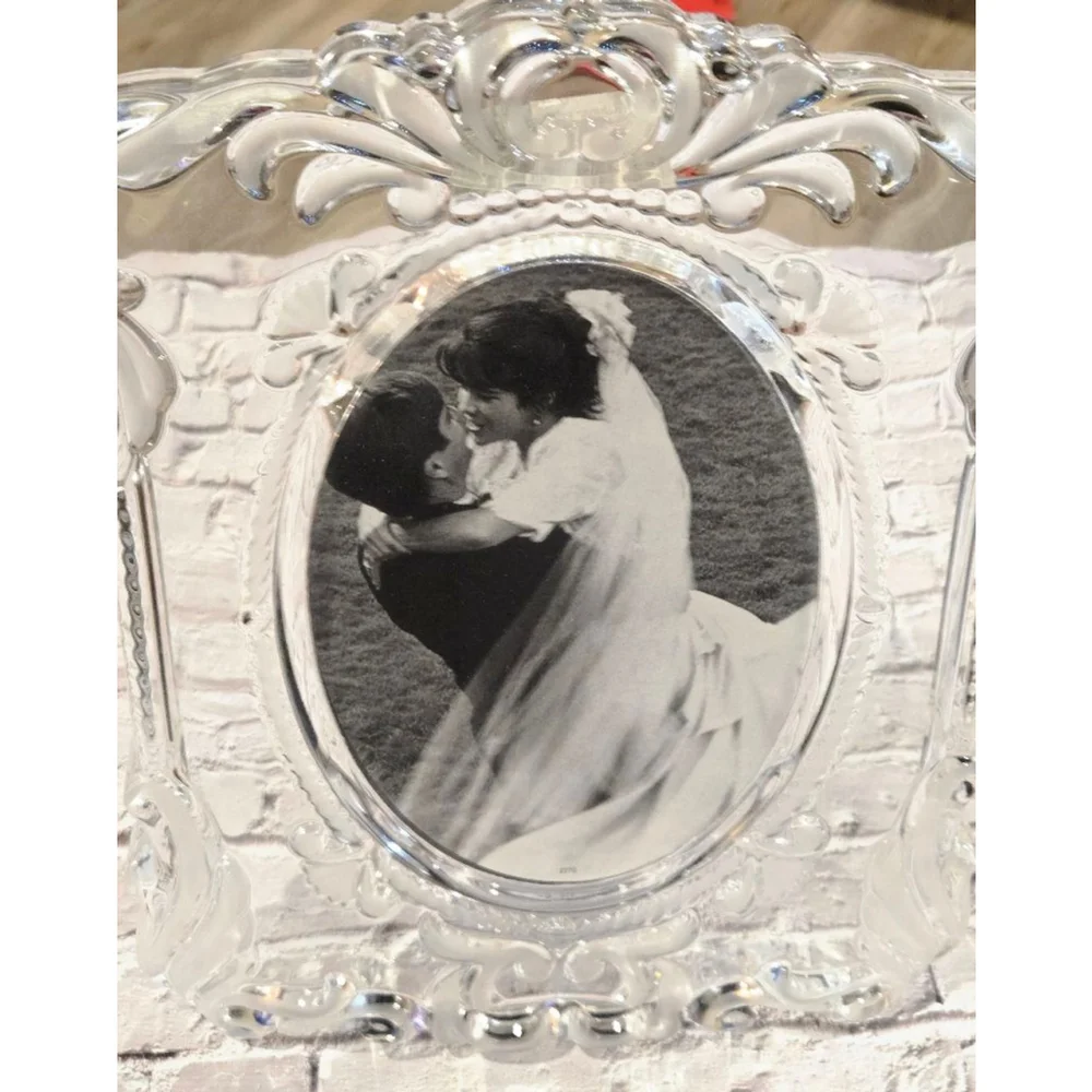 Vintage 1972 Mikasa Princess Frosted Crysta Frame 11.25″ Clear Edging, NIOP,